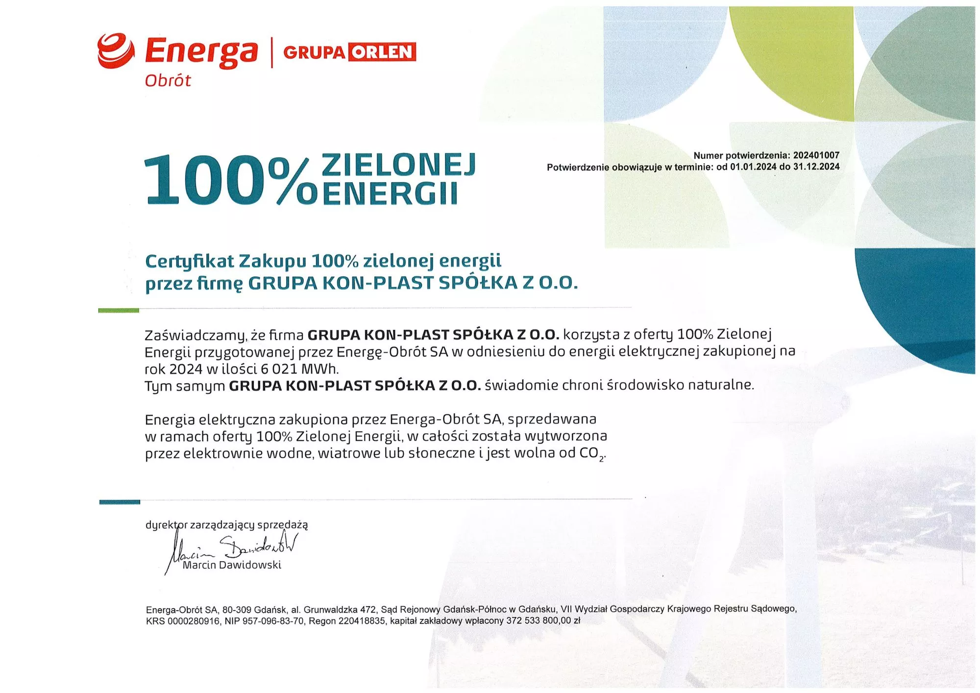 Certyfikat energetyczny